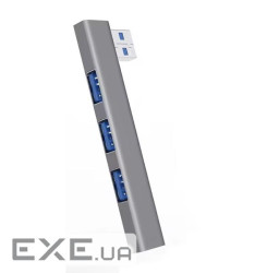 Перехідник обладнання USB3.0 A 1x4 (HUB),Pas Aluminum,срібний (62.09.8452-1) (62.09.8452-1)