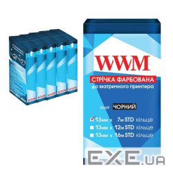 Стрічка до принтерів WWM 13мм х 7м (к.) STD Refill Black (R13.7S5)