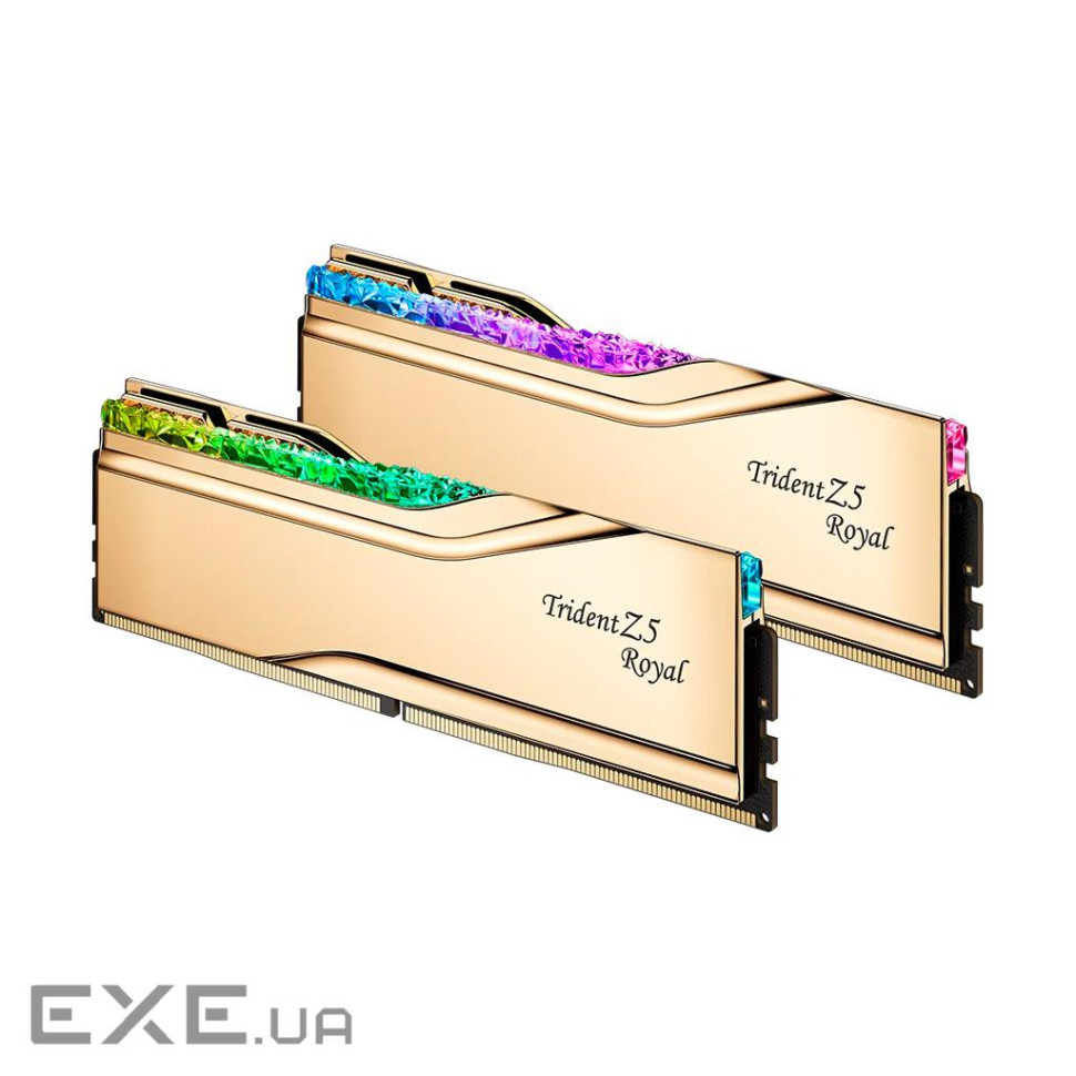Модуль пам'яті G.SKILL Trident Z5 Royal DDR5 6400MHz 32GB Kit 2x16GB Gold (F5-6400J3039G16GX2-TR5G)