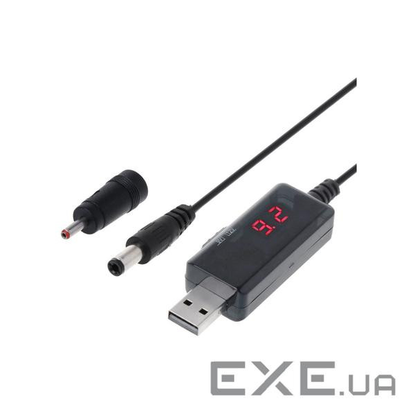 Адаптер Dynamode KWS-912V, Black, перехідник із USB 5V на DC 9V або 12V, 5.5*2.1 мм