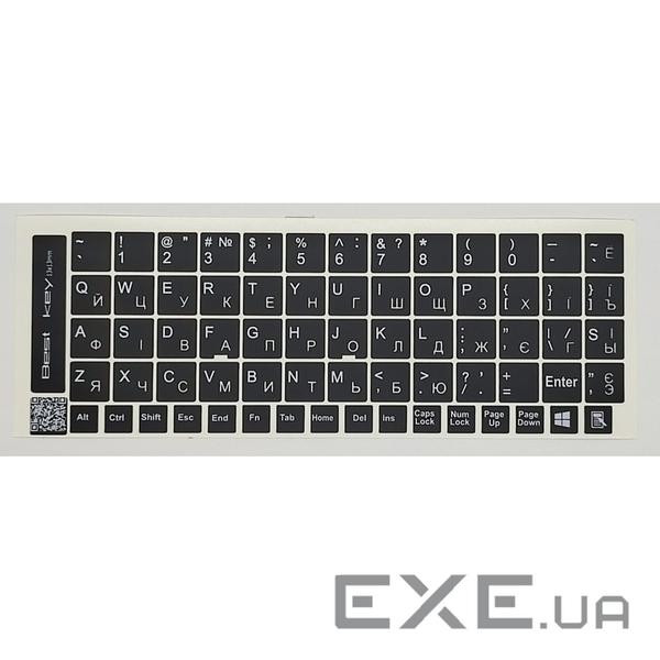 Наклейка на клавіатуру BestKey непрозора чорна, 68, срібляста (BK13SIL/021)