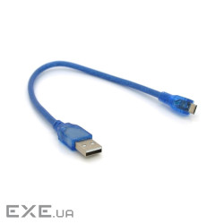 Дата кабель USB 2.0 AM to Micro 5P 0.3m blue Voltronic (YT-AM/Mc-0.3B/05425)