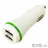 Зарядний пристрій Patron 2xUSB 2A/1A white (PN-2USB-CAR-WH)