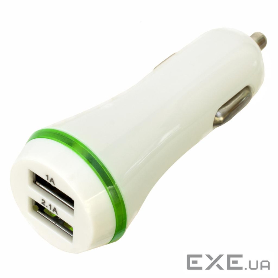 Зарядний пристрій Patron 2xUSB 2A/1A white (PN-2USB-CAR-WH)