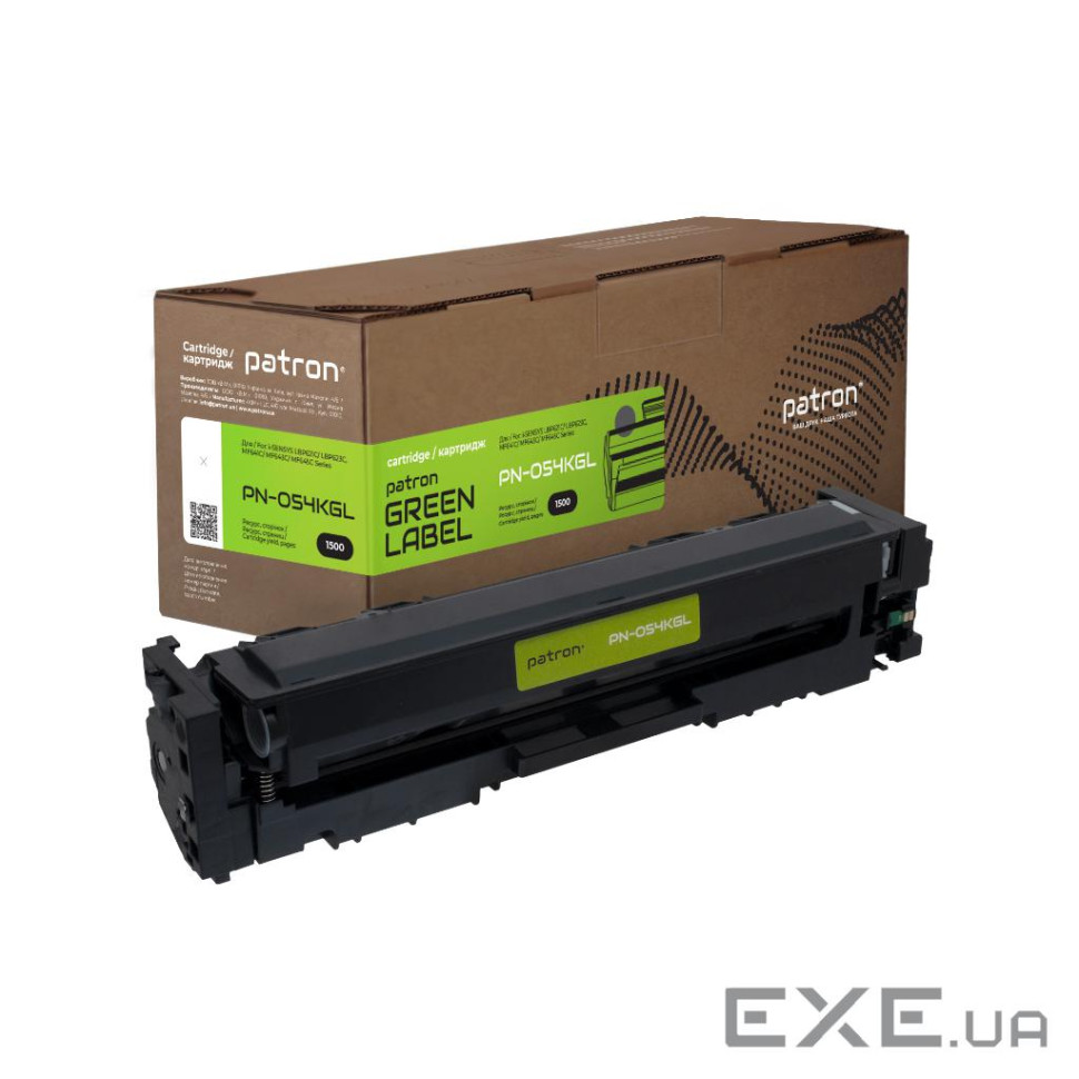 Картридж Patron Canon 054 Green Label, black (PN-054KGL)