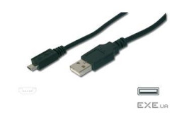 Дата кабель USB 2.0 AM to Micro 5P 1.8m Digitus (AK-300127-018-S)