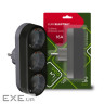 Мережевий розгалужувач EUROELECTRIC X3 16А Black з заземленням (EE-3-16A(black))