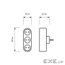 Мережевий розгалужувач EUROELECTRIC X3 16А Black з заземленням (EE-3-16A(black))