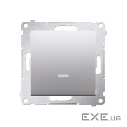 Bыключатель Premium проходной 1х с подсветкой, серебро (DW6L.01/43)