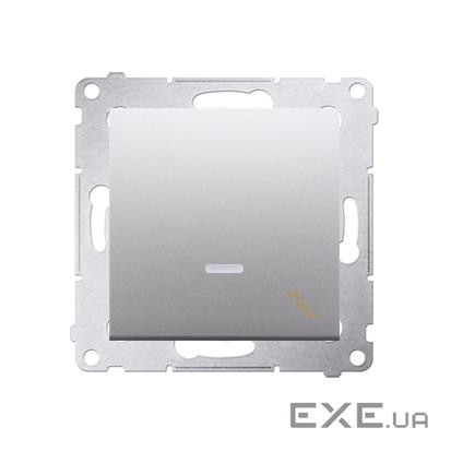 Bыключатель Premium проходной 1х с подсветкой, серебро (DW6L.01/43)
