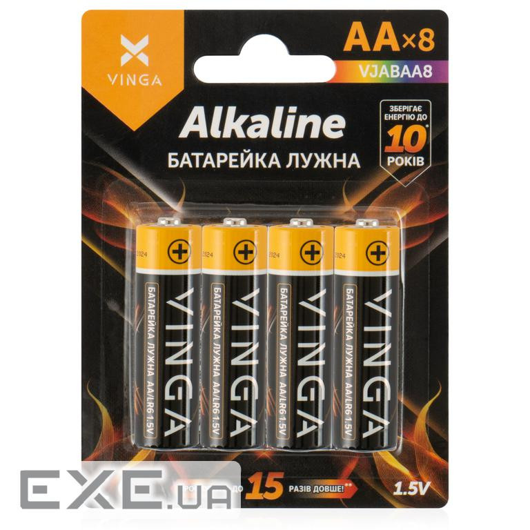 Батарейка AA LR6 Alkaline 8pcs Blister Vinga (VJABAA8)