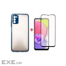 Чохол до мобільного телефона Dengos Kit for Samsung Galaxy A03s case + glass (Blue) (DG-KM-25)
