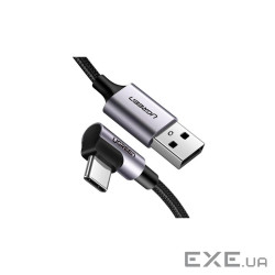 Дата кабель USB 2.0 AM to USB-C 0.5m 3A US284 90 corner black Ugreen (50940)