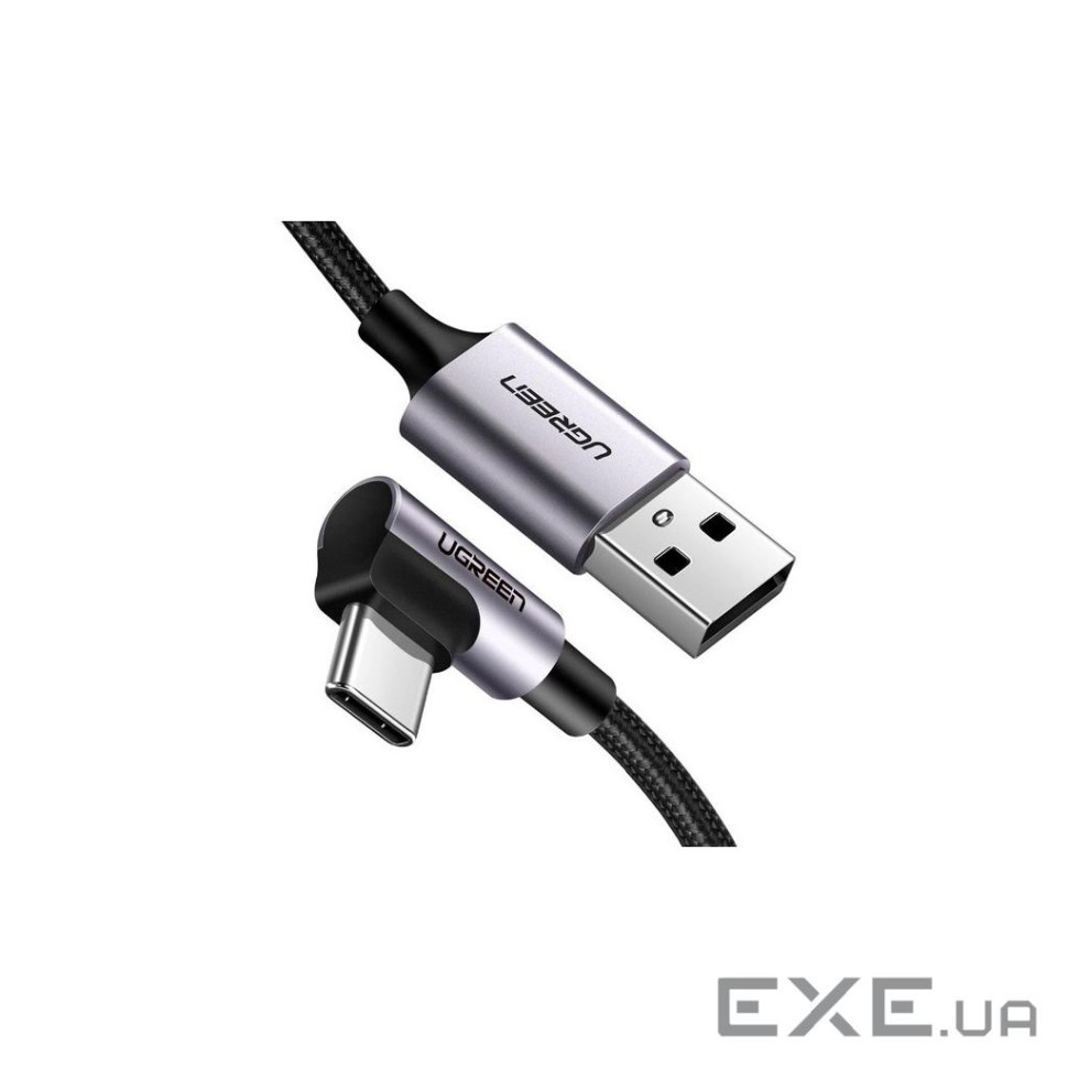 Дата кабель USB 2.0 AM to USB-C 0.5m 3A US284 90 corner black Ugreen (50940)