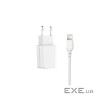 Зарядний пристрій XO L35D 2USB / 2.1А + Lightning white (XO-L35-LGHT)