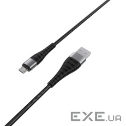 Кабель BOROFONE BX32 Munificent Micro-USB 1m, aluminum alloy casing, nylon braid Black (BX32MB)