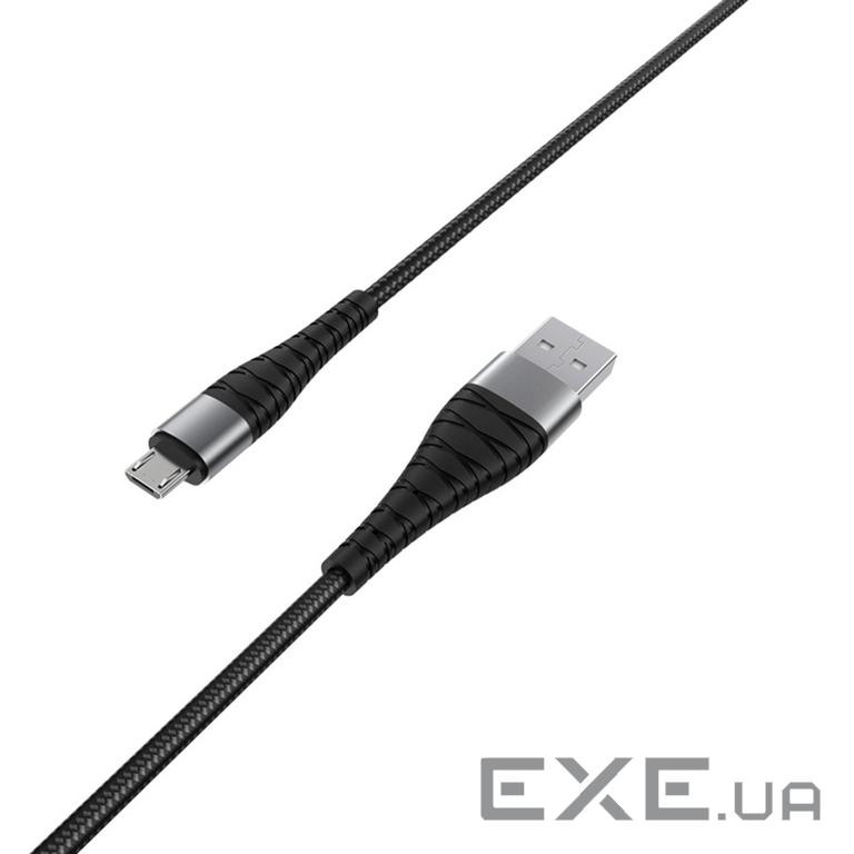Кабель BOROFONE BX32 Munificent Micro-USB 1m, aluminum alloy casing, nylon braid Black (BX32MB)