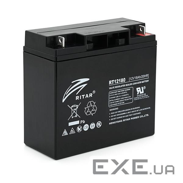 Акумуляторна батарея AGM RITAR RT12180BL5, Black Case, 12V 18.0Ah (181х77х 167) Q4