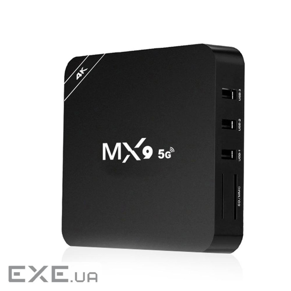 Медіа приставка MX9 4K 4 / 64G Smart TV Box (Android 9.0, ОЗУ 4Гб, 64Гб вбудованої пам&apos,яті, 4-х