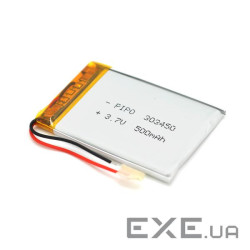 Літій-полімерний акумулятор 3*34*50mm (Li-ion 3.7В 500мА&middot,год) (303450) ) (303450)