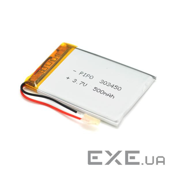 Літій-полімерний акумулятор 3*34*50mm (Li-ion 3.7В 500мА&middot,год) (303450) ) (303450)