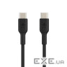 Дата кабель USB-C to USB-C 1.0m PVC black Belkin (CAB003BT1MBK)