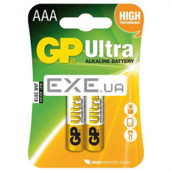 Батарейка Gp AAA LR03 ULTRA Alcaline * 2 (24AUETA21-2BC2 / 4891199027642) (24AU-U2)