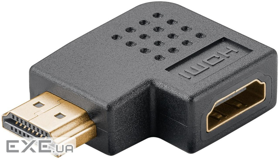 Перехідник відео HDMI M/F (адаптер),90ёвліво 8K@60Hz HDR,чорний (75.06.5750-1) (75.06.5750-1)