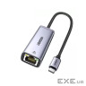 Перехідник USB-C to RJ45 Ethernet 1000Mbps gray Ugreen (40322)