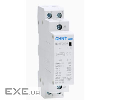 Контактор CHNT NCH8-20/20 220V,20А, 4kW, 2NO, на DIN-рейку, 85*65,5*18мм (NCH8-20 / 20 220V)