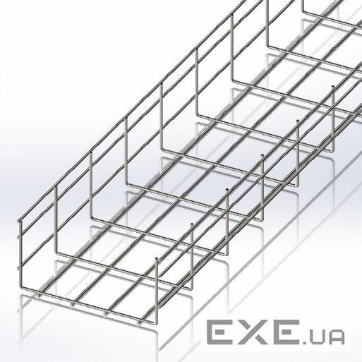 Лоток сітчастий WBC 200х100мм, проволока D4 мм, белый цинк, 2,5 м (CMS-WBC4-200100Z)