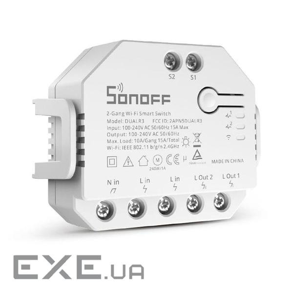 Смарт-перемикач Sonoff Wi-Fi з подвійним реле та вимірюванням потужності DUALR3