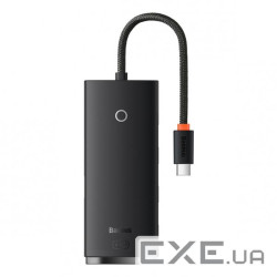 USB Hub Baseus Lite 4-in-1 Type-C to USB3.0*4 + Type-C 0.25 м Чорний (23801)