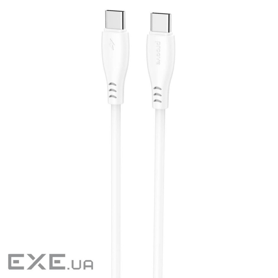 Кабель Proove Simple Silicone Type-C to Type-C 60W (2m) white (CCSI60002222)