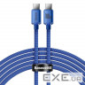 Кабель BASEUS Crystal Shine Fast Charging Data Cable Type-C to Type-C 100W 2м Blue (CAJY000703)