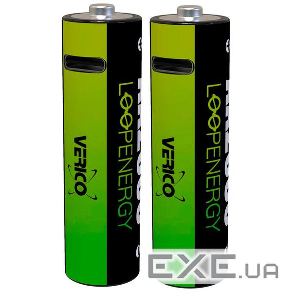 Акумулятор Verico AA USB Type-C 1700mAh 1.5V Li-ion * 2 (LoopEnergy) (1UDBT-A1WEA2-NN)