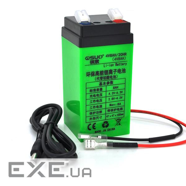 Акумуляторна батарея літієва QiSuo 4V 8A з елементами Li-ion 18650 (47X47X100) (QS-408) Li-ion 18650 (47X47X100) (QS-408