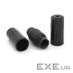 З&apos,єднувач RJ45 8P8C IP68 мама / мама RJ45 для з&apos,єднання кабелю,чорний, водонепрони (11445) (11445)