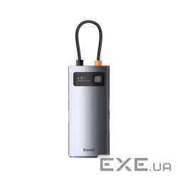 Концентратор Baseus Metal Gleam 4in1 USB-C (3xUSB-A+RJ45) Gray (WKWG070113)