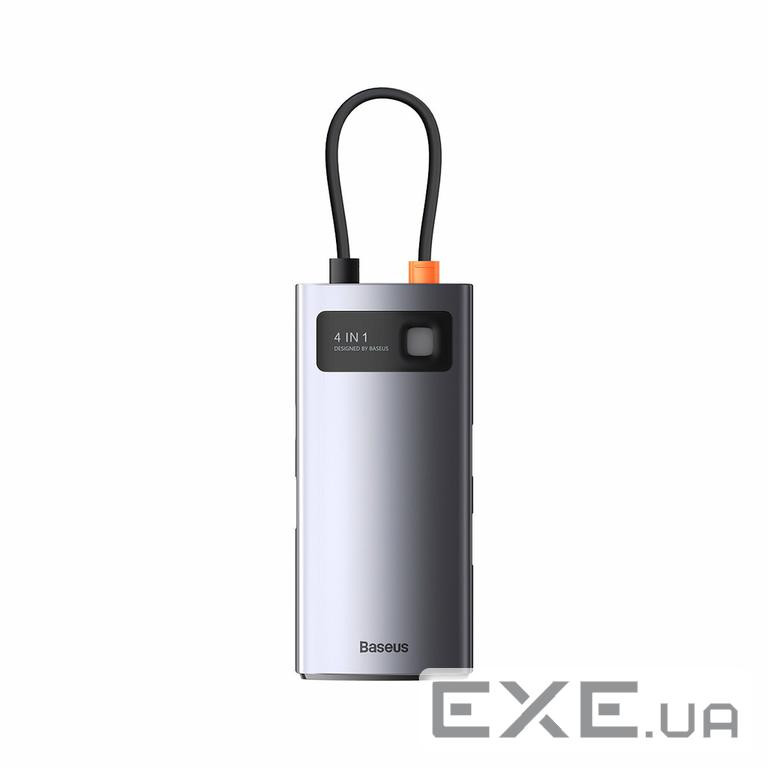 Концентратор Baseus Metal Gleam 4in1 USB-C (3xUSB-A+RJ45) Gray (WKWG070113)