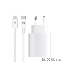 Зарядний пристрій Armorstandart AMHJ83 20W USB-C White + cable USB-C to USB-C (ARM77725)