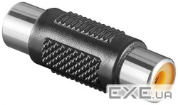 Перехідник аудіо-відео RCA F / F, адаптер прямий, чорний (25.02.5017-1)