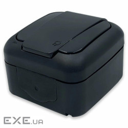 Розетка одинарна ViKO Palmiye із заземлення, із захисними шторками, зовнішнього монтажу з (YT42499)