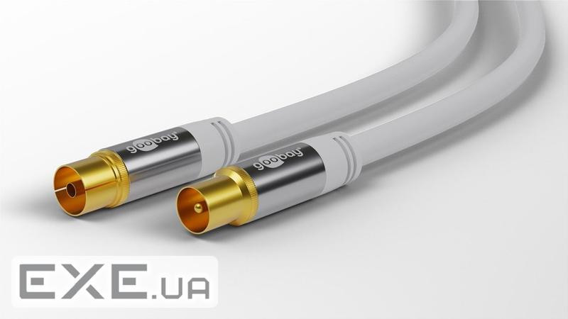 Кабель антенний-подовжувач RF:Coaxial M/F 3.0m,+M/M D=8.0mm 4xShielded(128ж) Cu,білий (75.07.0318-1 (75.07.0318-1