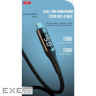 Дата кабель USB 2.0 AM to Lightning 1.0m 2.4A LED black XO (NB162-L-1-BK)
