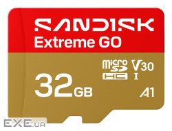 Карта пам"яті SANDISK Extreme GO SDHC 32GB UHS-I V30 A2 (SDSQXGN-032G-GN6MN)