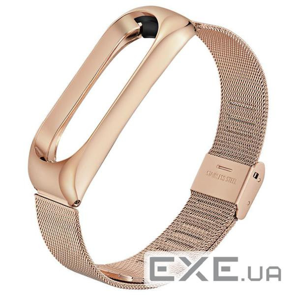 Ремінець BeCover Metal для Xiaomi Mi Band 4/3 Rose Gold (704654)