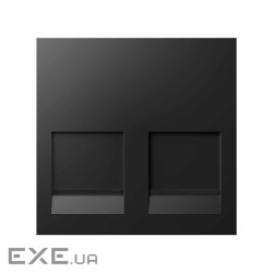 Адаптер зі шторками 2хRJ45 Keystone, чорний, Simon400 (40000089-038)