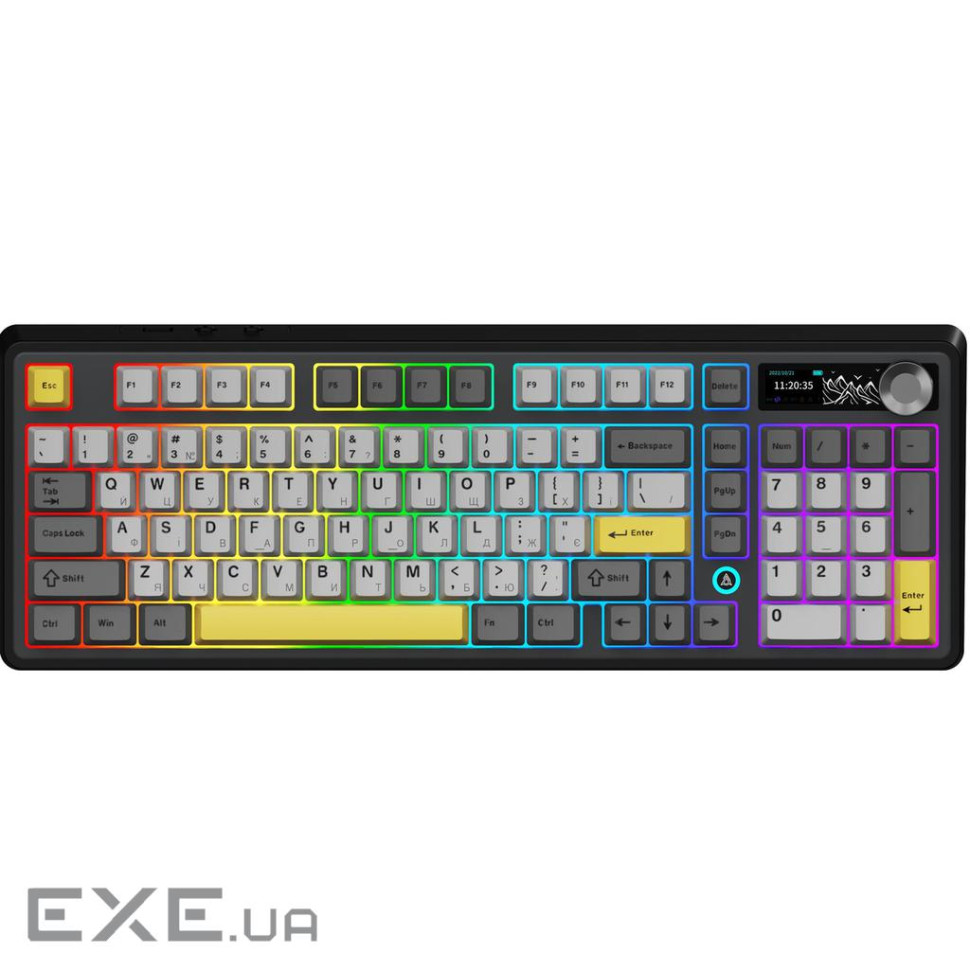 Бездротова механічна клавіатура Ajazz AK980 V2 Maillard Switch Black (AK980-V2-M-BGY)