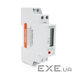 Однофазний електронний лічильник на DIN-рейку 1P, 220V, 30A, 18x65x90mm (DDS6619-002) 1P, 220V, 30A, 18x65x90mm (DDS6619